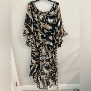 Live 4 Truth Black and Tan Animal Print Kimono